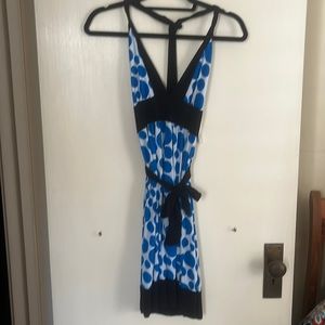 Spandex polka dot halter dress